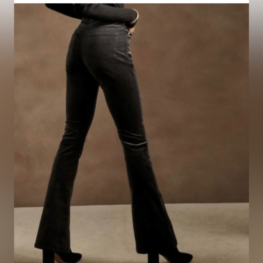 Banana Republic Black High Rise Flare Boot Cut Corduroy Pants_Size 28 - Picture 3 of 10